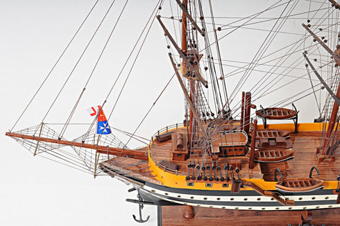 38" Unfinished Wood Hand Painted Boat Model Boat