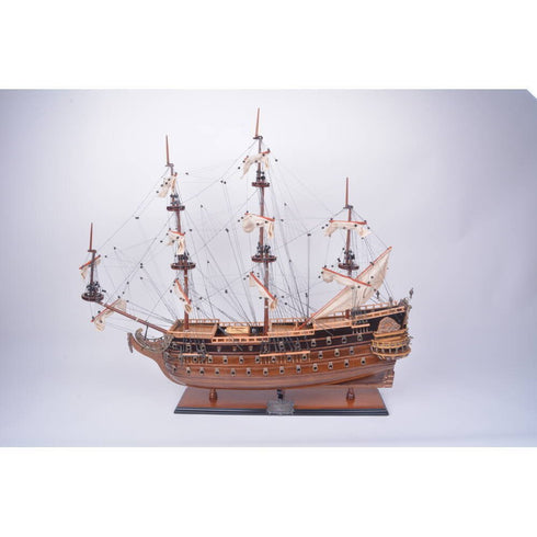 32" Unfinished Wood Hand Painted Model Boat