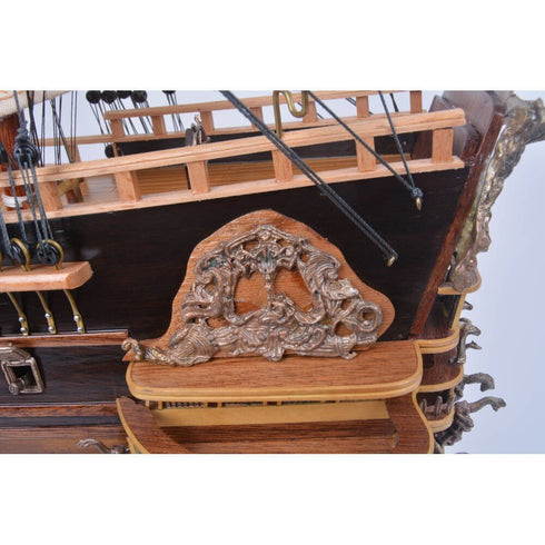 32" Unfinished Wood Hand Painted Model Boat