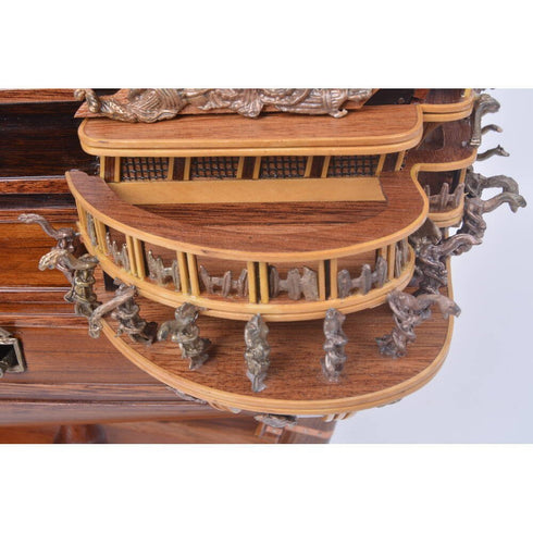 32" Unfinished Wood Hand Painted Model Boat