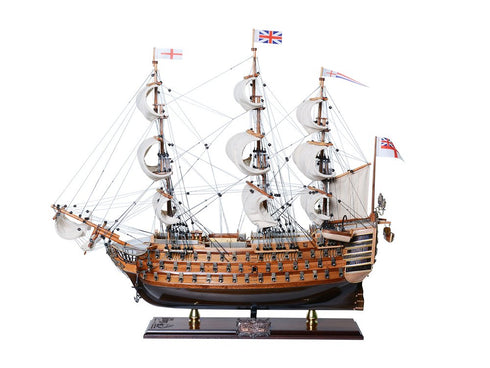 27" Unfinished Wood Hand Painted Model Boat