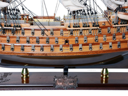 27" Unfinished Wood Hand Painted Model Boat