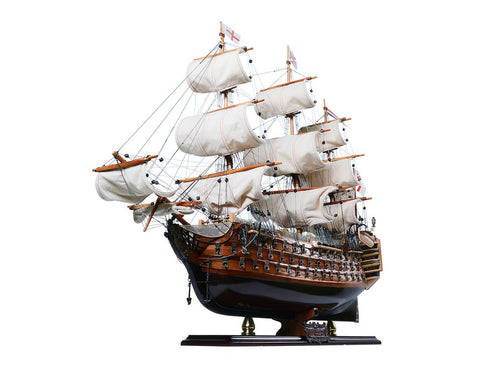 27" Unfinished Wood Hand Painted Model Boat