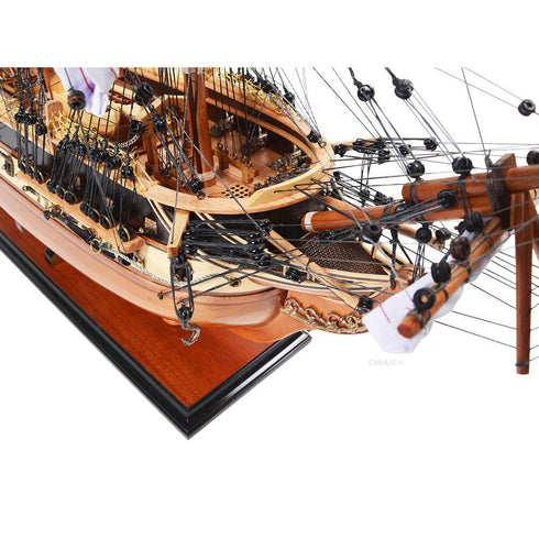 25" Unfinished Wood Hand Painted Model Boat