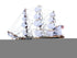 25" Unfinished Wood Hand Painted Model Boat