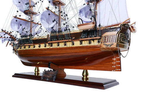 25" Unfinished Wood Hand Painted Model Boat