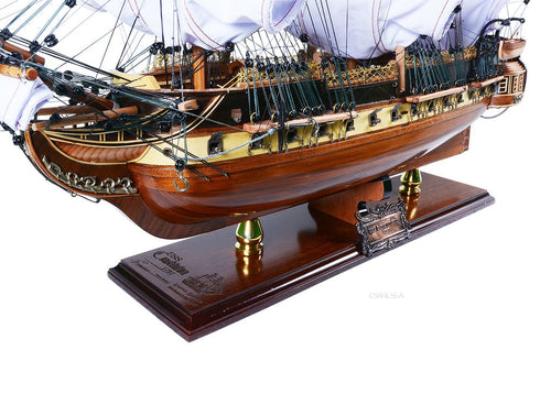 25" Unfinished Wood Hand Painted Model Boat