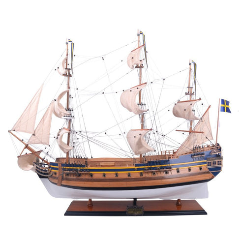 31" Unfinished Wood Hand Painted Model Boat