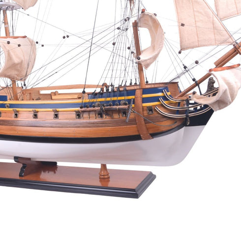 31" Unfinished Wood Hand Painted Model Boat