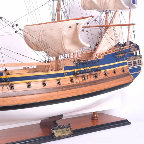 31" Unfinished Wood Hand Painted Model Boat
