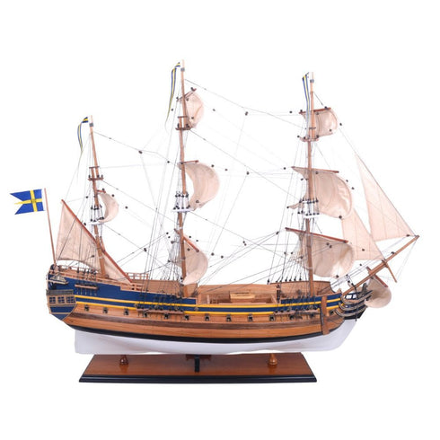 31" Unfinished Wood Hand Painted Model Boat