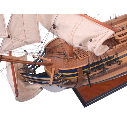 31" Unfinished Wood Hand Painted Model Boat