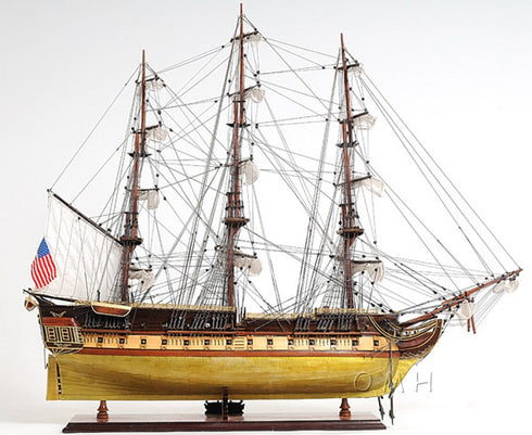 13" Unfinished Wood Hand Painted Model Boat