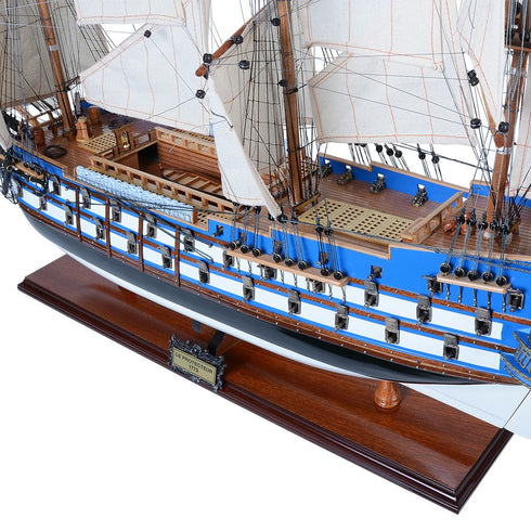 33" Unfinished Wood Hand Painted Model Boat