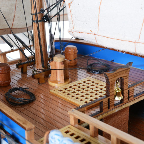 33" Unfinished Wood Hand Painted Model Boat