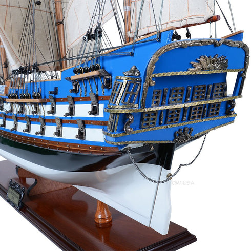 33" Unfinished Wood Hand Painted Model Boat