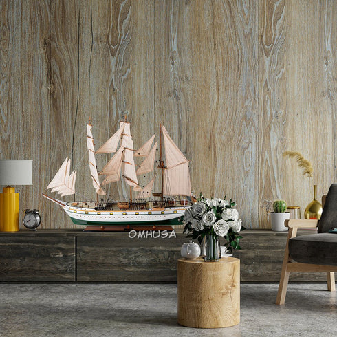 25" Unfinished Wood Hand Painted Model Boat