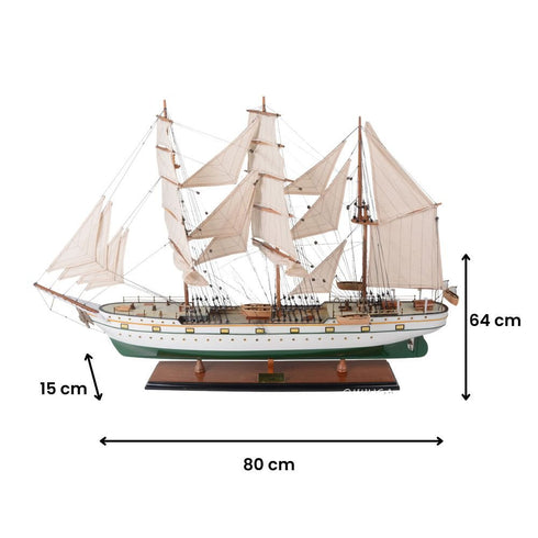 25" Unfinished Wood Hand Painted Model Boat