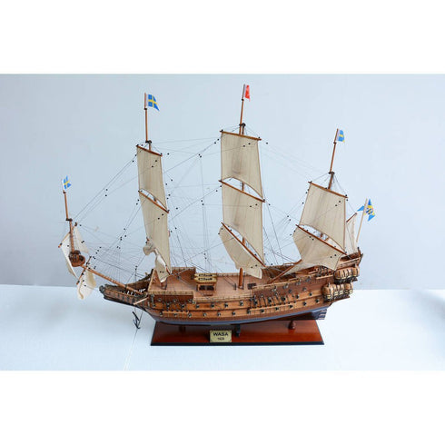 50" Unfinished Wood Hand Painted Model Boat