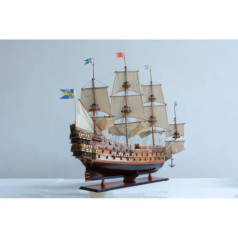 50" Unfinished Wood Hand Painted Model Boat