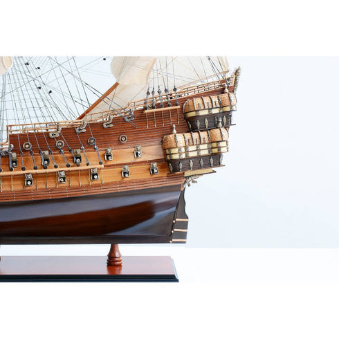 50" Unfinished Wood Hand Painted Model Boat