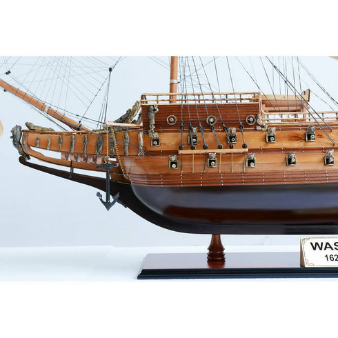 50" Unfinished Wood Hand Painted Model Boat