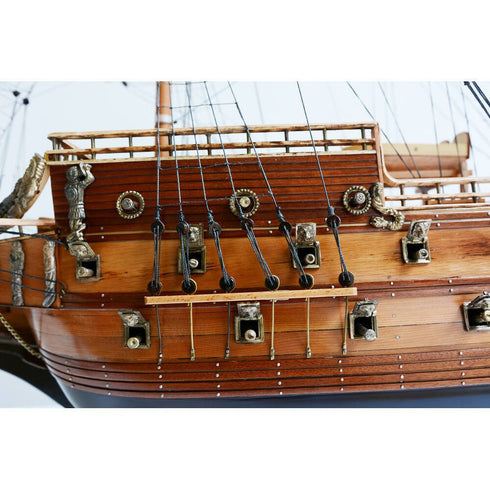 50" Unfinished Wood Hand Painted Model Boat