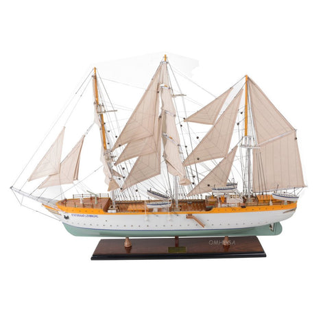 25" Unfinished Wood Hand Painted Model Boat