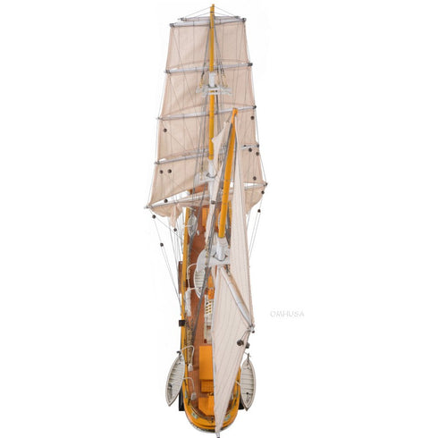 25" Unfinished Wood Hand Painted Model Boat