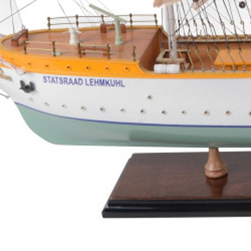 25" Unfinished Wood Hand Painted Model Boat