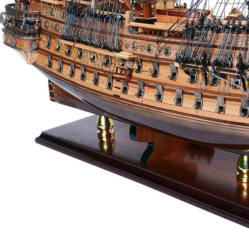 26" Unfinished Wood Hand Painted Model Boat