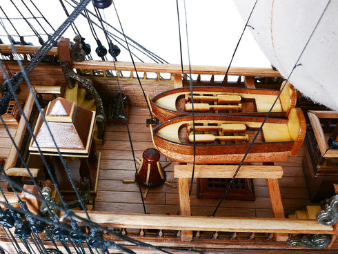 26" Unfinished Wood Hand Painted Model Boat