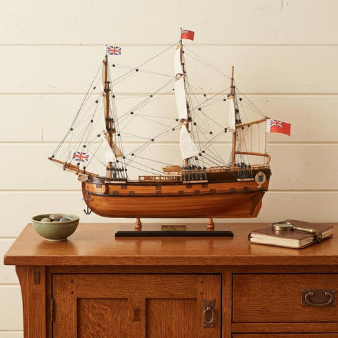 21" Unfinished Wood Hand Painted Model Boat