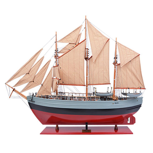 31" Unfinished Wood Hand Painted Model Boat