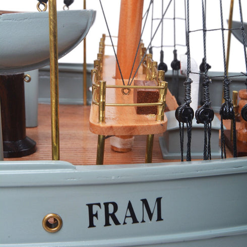 31" Unfinished Wood Hand Painted Model Boat