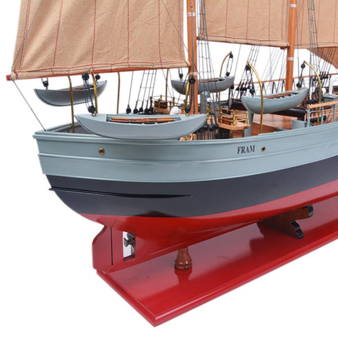 31" Unfinished Wood Hand Painted Model Boat