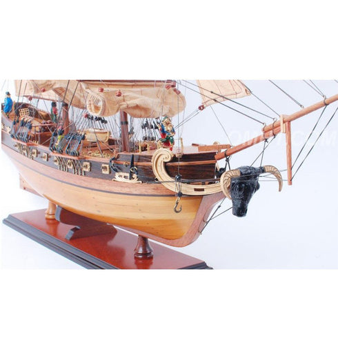 26" Unfinished Wood Hand Painted Model Boat