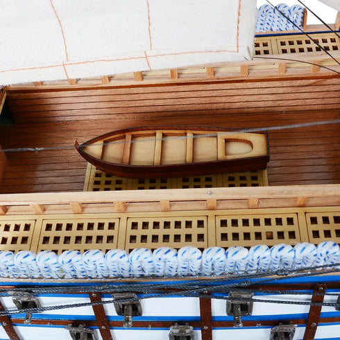 23" Unfinished Wood Hand Painted Model Boat