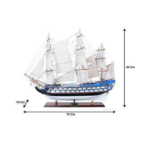 23" Unfinished Wood Hand Painted Model Boat