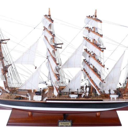 23" Unfinished Wood Hand Painted Model Boat