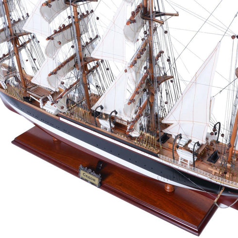 23" Unfinished Wood Hand Painted Model Boat