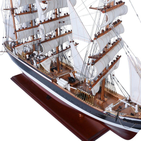 23" Unfinished Wood Hand Painted Model Boat