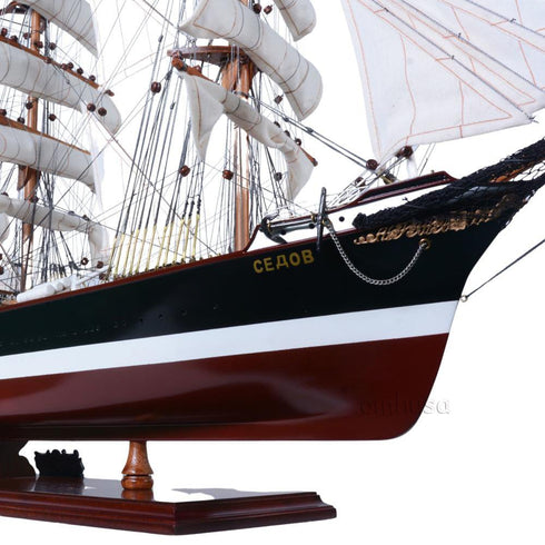 23" Unfinished Wood Hand Painted Model Boat