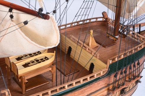 49" Unfinished Wood Hand Painted Model Boat
