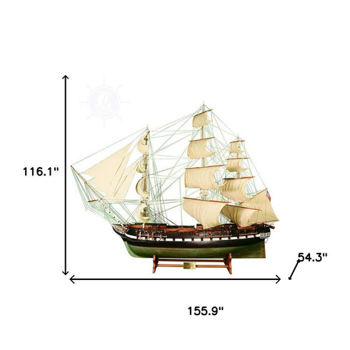 116" Unfinished Wood Hand Painted Model Boat