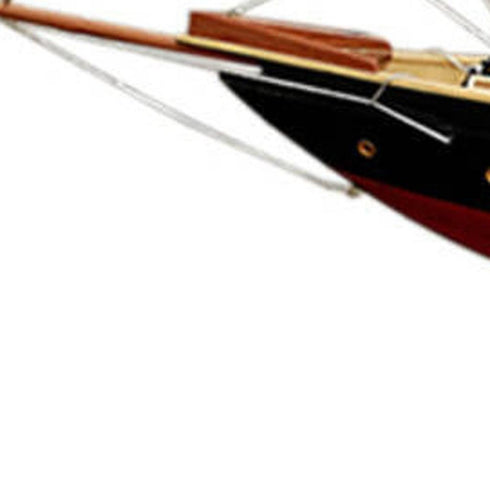 33" Unfinished Wood Hand Painted Model Boat