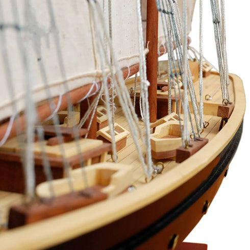 33" Unfinished Wood Hand Painted Model Boat