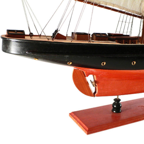 33" Unfinished Wood Hand Painted Model Boat