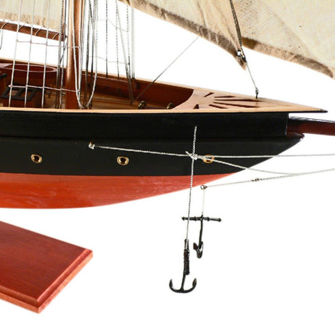 33" Unfinished Wood Hand Painted Model Boat
