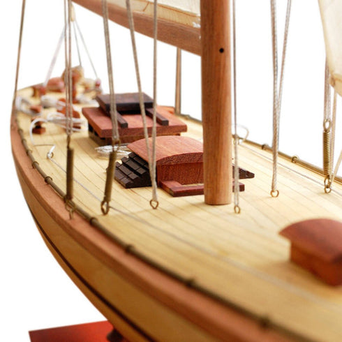 30" Unfinished Wood Hand Painted Model Boat